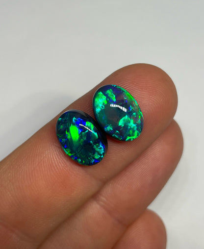7.8ct Lightning Ridge Black Opal Pair