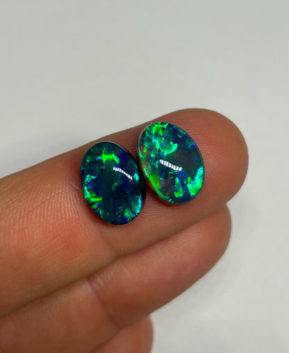 7.8ct Lightning Ridge Black Opal Pair