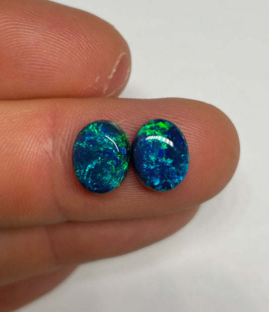 4.7ct Lightning Ridge Black Opal Pair