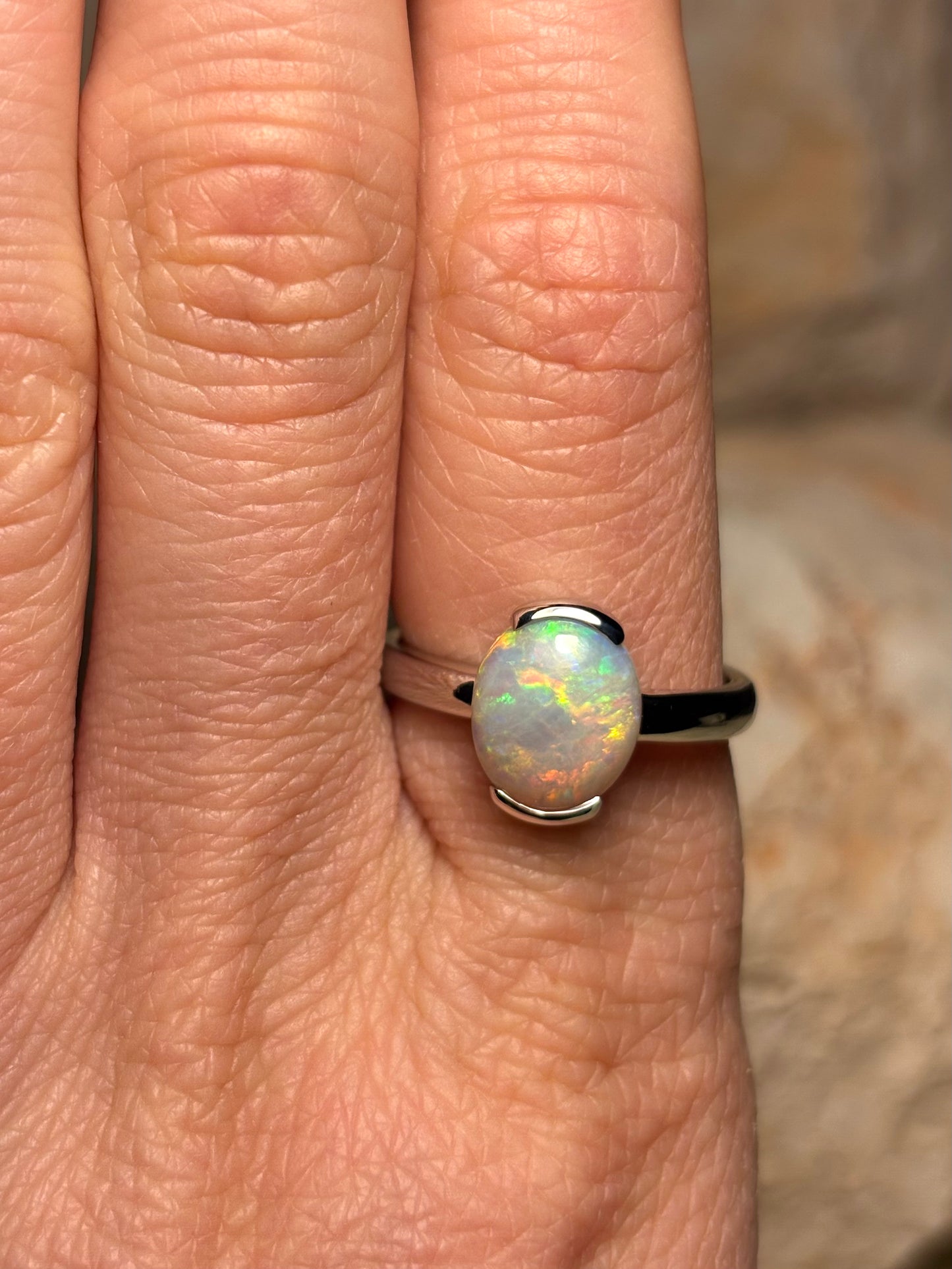 Painted Desert Ring - Sterling Silver, Size 8, Q