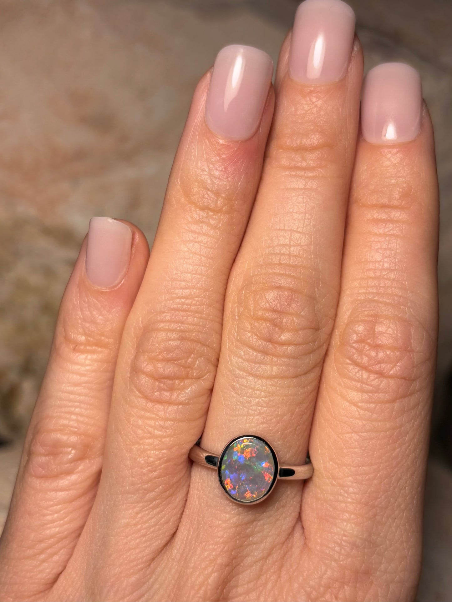 Floral Ring - Sterling Silver Ring, Size 6.5, N