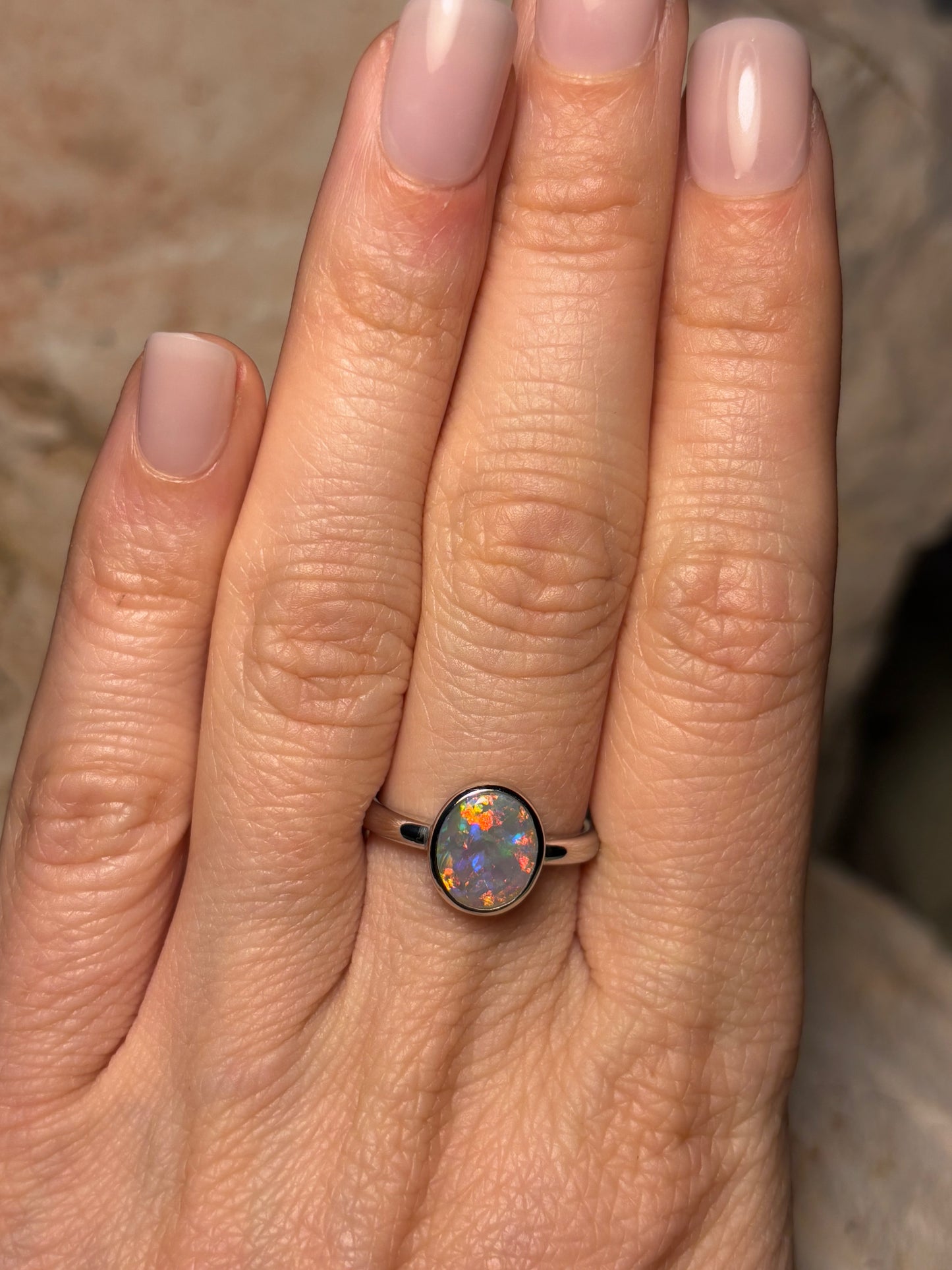 Floral Ring - Sterling Silver Ring, Size 6.5, N