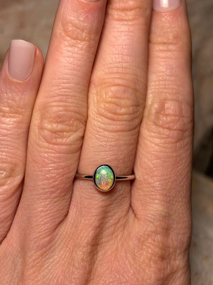 Olympic Green & Gold Ring - Sterling Silver, Size 5.75, L