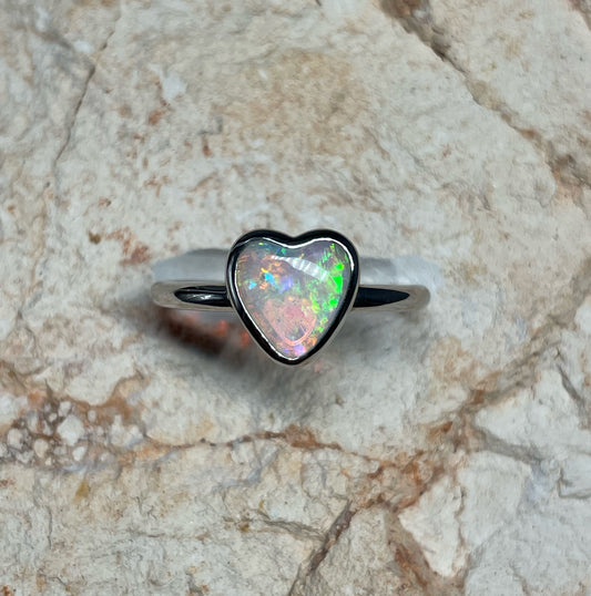 Heart Of Gold Ring - Sterling Silver, Size 6, L 1/2