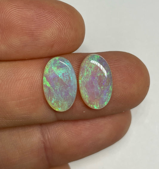 5.4ct Coober Pedy Crystal Opal Pair