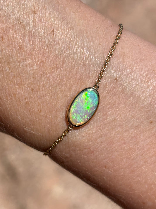 Green & Gold Bracelet - 9k Gold