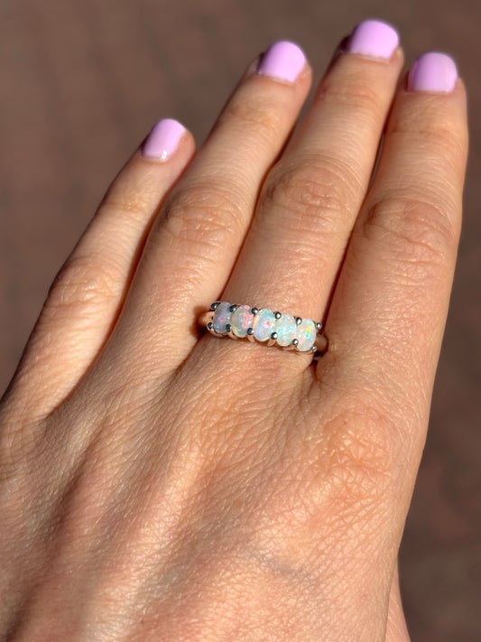 Multi-Stone ♡ Ring - Sterling Silver, Size 8.25, Q