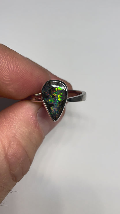 Internal Flame Ring - Sterling Silver, Size 7.75, P