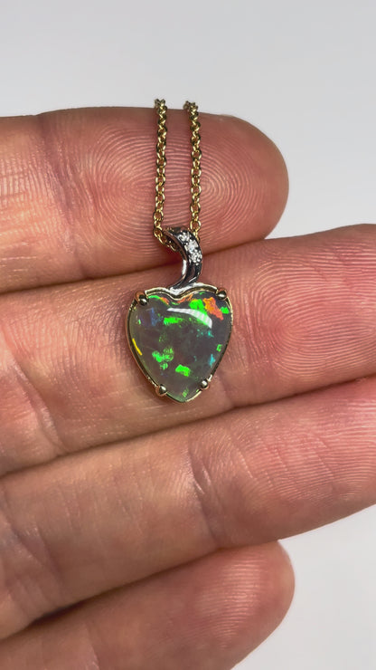 Aurora Heart Pendant - 14k