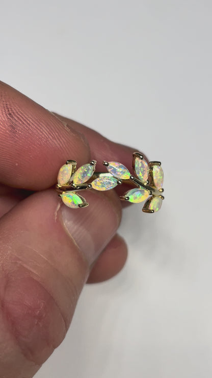 Opal Vine Ring - 9k, Size 6, M