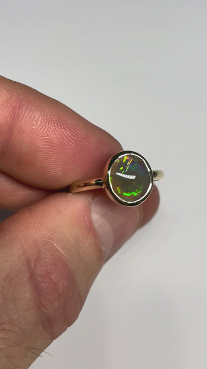 Stormy Rainbow Ring - 14k Size 6.5, M