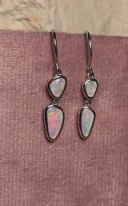 Mismatch Opal Dangles -  Sterling Silver