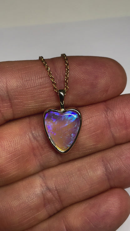 Lavender Heart Pendant - 14k Gold