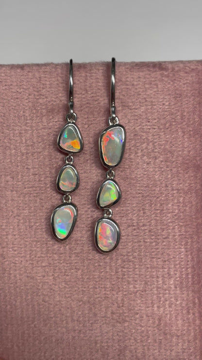 Mismatch Opal Dangles -  Sterling Silver