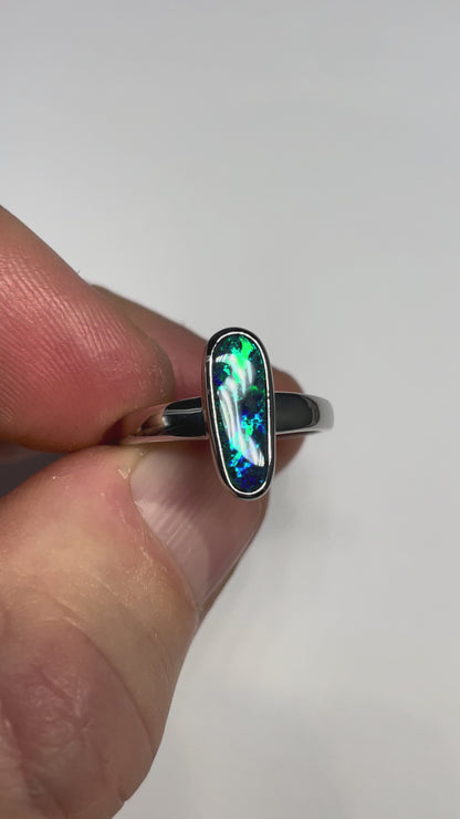 Boulder Blaze Ring - Sterling Silver, Size 5.25, K