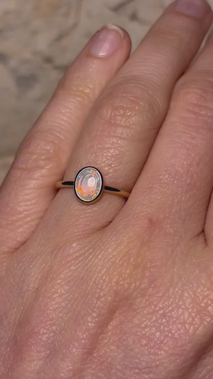 Speckled Pink Ring - 9k, Size 4, H 1/2