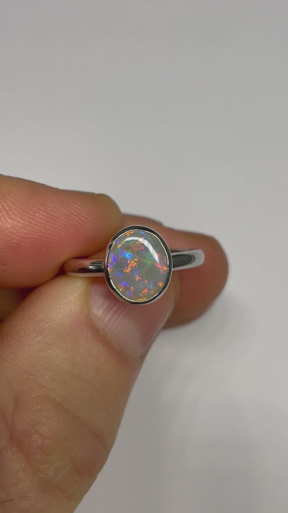 Floral Ring - Sterling Silver Ring, Size 6.5, N