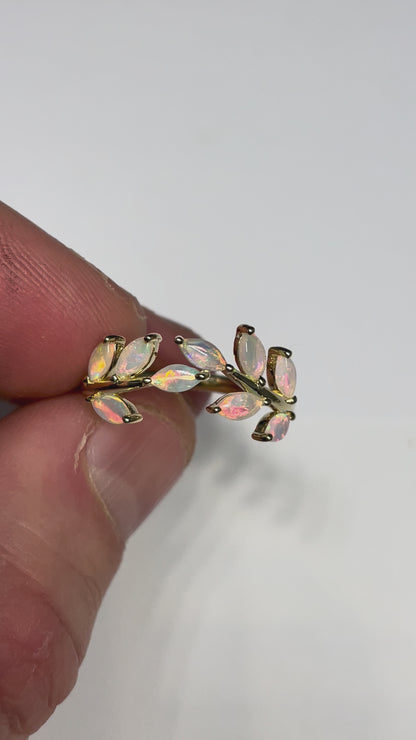 Opal Vine Ring - 9k, Size 7, O