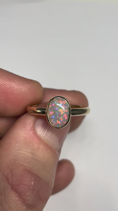 Disco Glitter Ring - 14k, Size 9, R 1/2