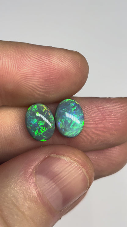 5.3ct Lightning Ridge Black Opal Pair