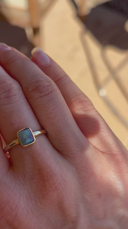 Aqua Prism Ring - 9k Size 6.75, N