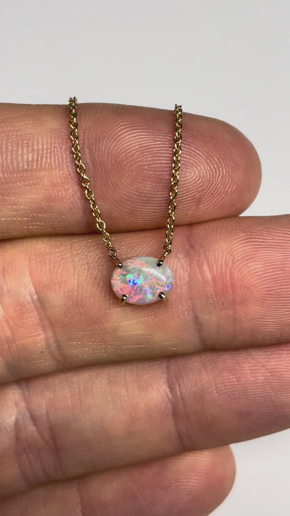 Rainbow Flash Necklace - 14k