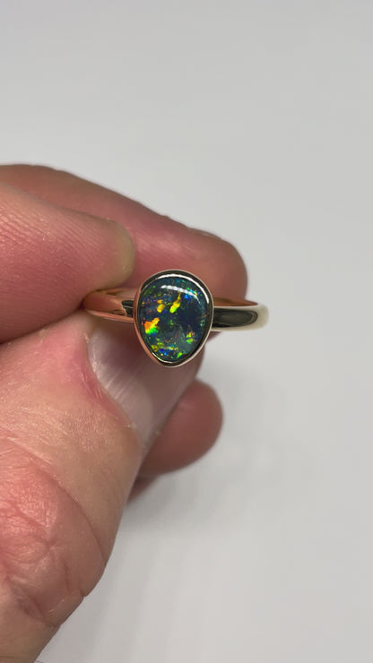 Peacock Ring - 14k Size 6, M