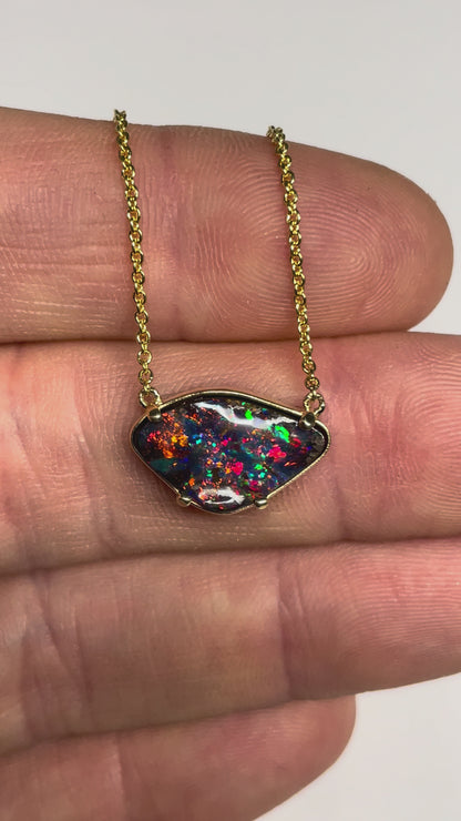 Crimson Rosella Necklace - 14k