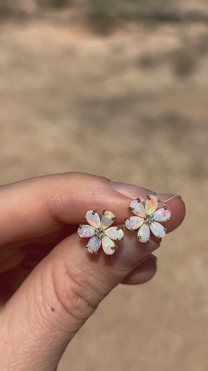Pink Petunia Earrings - 9k