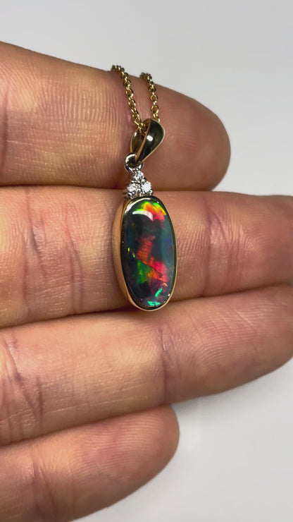 Crimson Flash Pendant - 14k
