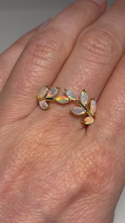 Opal Vine Ring - 9k, Size 8, Q