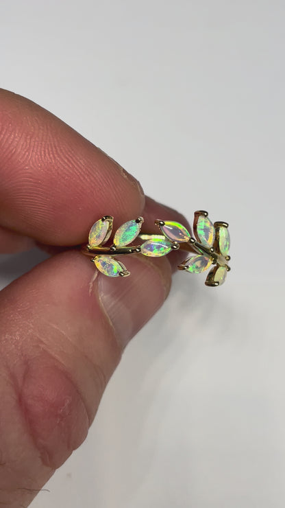 Opal Vine Ring - 9k, Size 8, Q