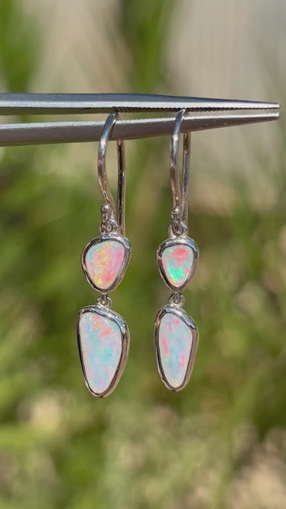 Mismatch Opal Dangles -  Sterling Silver