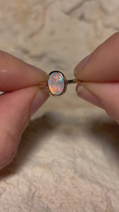 Speckled Pink Ring - 9k, Size 4, H 1/2