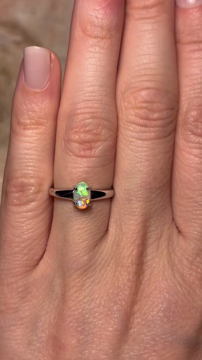 Aussie Aurora Ring - Sterling Silver, Size 4, H 1/2