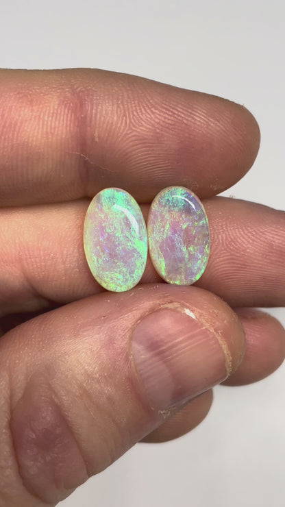 5.4ct Coober Pedy Crystal Opal Pair