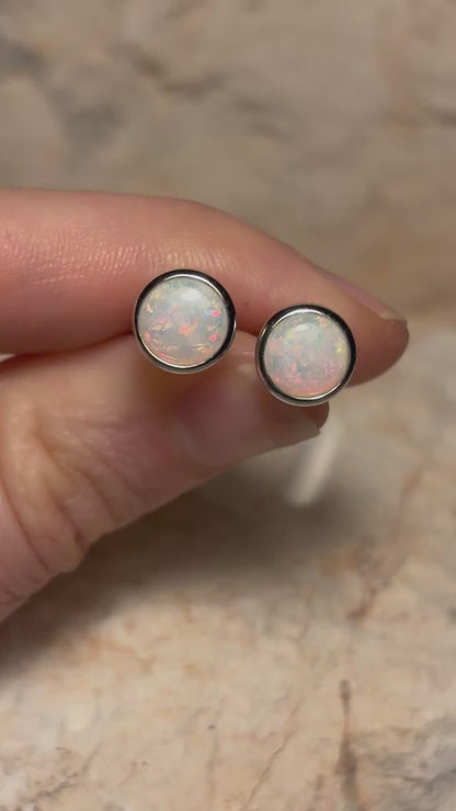 Pearly Pink Earrings -  Sterling Silver
