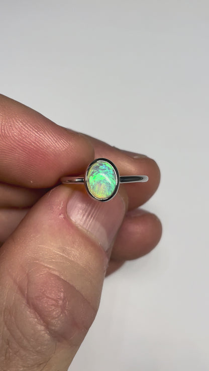 Ocean Swirl Ring - Sterling Silver, size 5, K