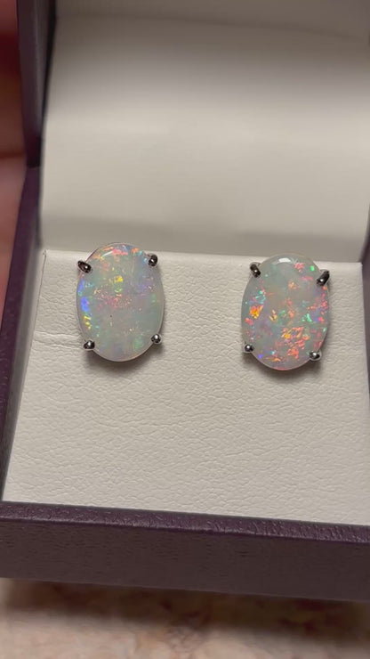 White Confetti Studs -  Sterling Silver